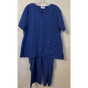 Landau Women's Blue 2 Piece Scrubs Size Medium